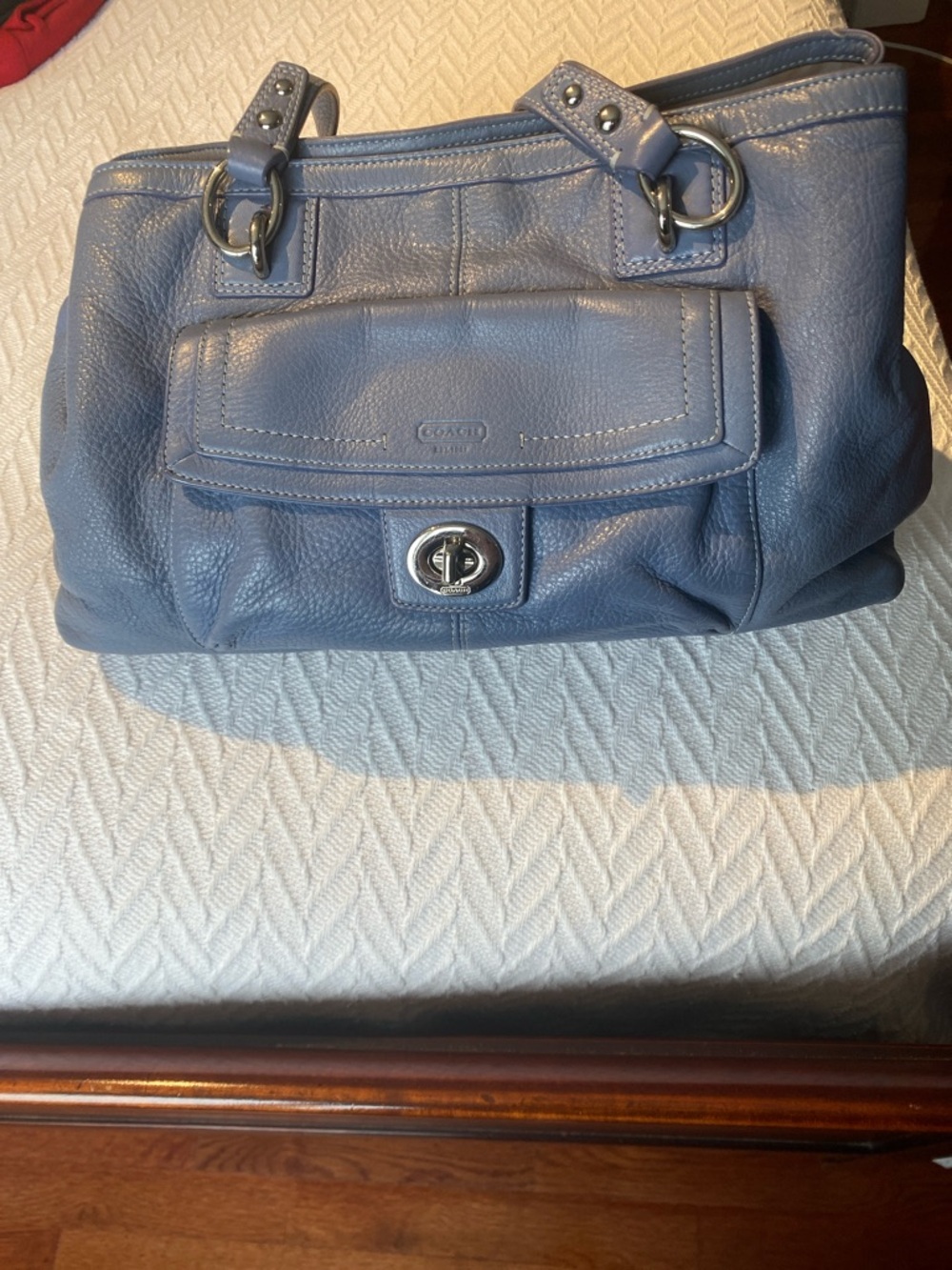 Coach Blue Leather Shoulder Bag